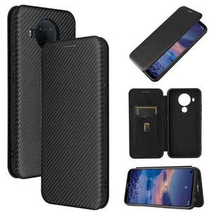 For Nokia 5.4 Carbon Fiber Texture Horizontal Flip TPU + PC + PU Leather Case with Card Slot(Black)