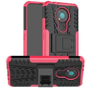 For Nokia 3.4 / 5.4 Tire Texture Shockproof TPU+PC Protective Case with Holder(Pink)