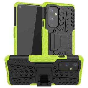 For OnePlus 9 Tire Texture Shockproof TPU+PC Protective Case with Holder(Green)