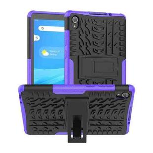 For Lenovo Tab M8 (2020) TB-8705F 8.0 inch Tire Texture Shockproof TPU+PC Protective Case with Holder(Purple)