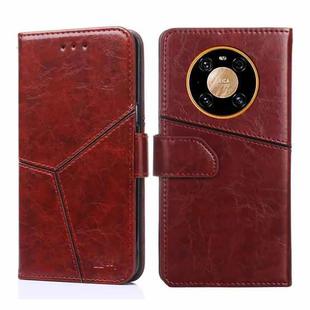 For Huawei Mate 40 Geometric Stitching Horizontal Flip TPU + PU Leather Case with Holder & Card Slots & Wallet(Dark Brown)