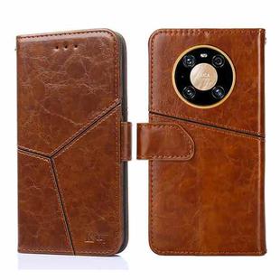 For Huawei Mate 40 Geometric Stitching Horizontal Flip TPU + PU Leather Case with Holder & Card Slots & Wallet(Light Brown)