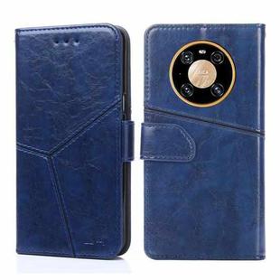 For Huawei Mate 40 Geometric Stitching Horizontal Flip TPU + PU Leather Case with Holder & Card Slots & Wallet(Blue)