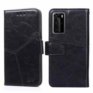 For Huawei P40 Pro Geometric Stitching Horizontal Flip TPU + PU Leather Case with Holder & Card Slots & Wallet(Black)