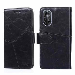 For Huawei nova 8 5G Geometric Stitching Horizontal Flip TPU + PU Leather Case with Holder & Card Slots & Wallet(Black)