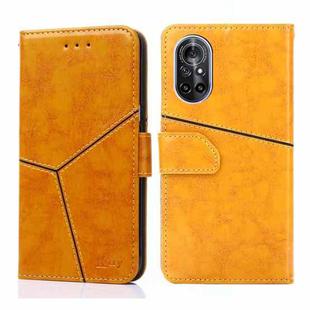 For Huawei nova 8 5G Geometric Stitching Horizontal Flip TPU + PU Leather Case with Holder & Card Slots & Wallet(Yellow)