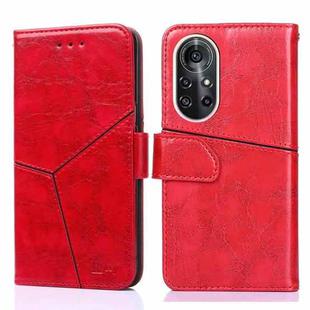 For Huawei nova 8 Pro 5G Geometric Stitching Horizontal Flip TPU + PU Leather Case with Holder & Card Slots & Wallet(Red)