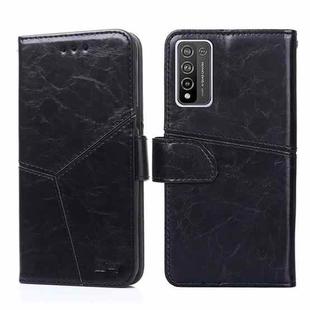 For Huawei Honor 10X Lite Geometric Stitching Horizontal Flip TPU + PU Leather Case with Holder & Card Slots & Wallet(Black)