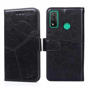 For Huawei P smart 2020 Geometric Stitching Horizontal Flip TPU + PU Leather Case with Holder & Card Slots & Wallet(Black)