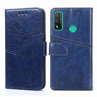 For Huawei P smart 2020 Geometric Stitching Horizontal Flip TPU + PU Leather Case with Holder & Card Slots & Wallet(Blue)