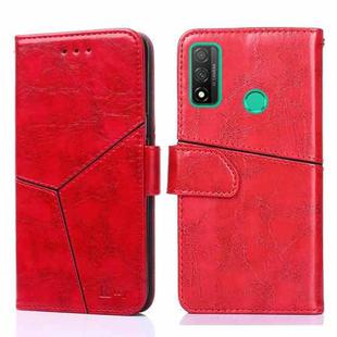 For Huawei P smart 2020 Geometric Stitching Horizontal Flip TPU + PU Leather Case with Holder & Card Slots & Wallet(Red)