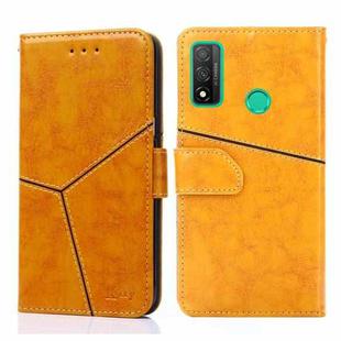 For Huawei P smart 2020 Geometric Stitching Horizontal Flip TPU + PU Leather Case with Holder & Card Slots & Wallet(Yellow)