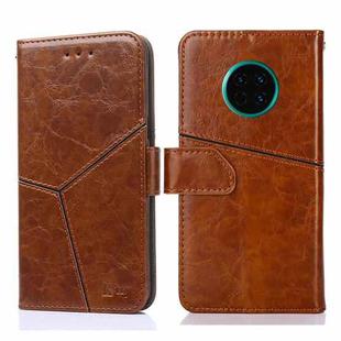 For Huawei Mate 30 Geometric Stitching Horizontal Flip TPU + PU Leather Case with Holder & Card Slots & Wallet(Light Brown)