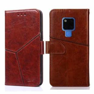 For Huawei Mate 20 Geometric Stitching Horizontal Flip TPU + PU Leather Case with Holder & Card Slots & Wallet(Dark Brown)
