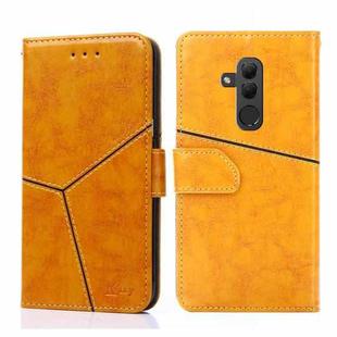 For Huawei Mate 20 lite Geometric Stitching Horizontal Flip TPU + PU Leather Case with Holder & Card Slots & Wallet(Yellow)