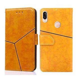 For Huawei P20 lite / nova 3e Geometric Stitching Horizontal Flip TPU + PU Leather Case with Holder & Card Slots & Wallet(Yellow)
