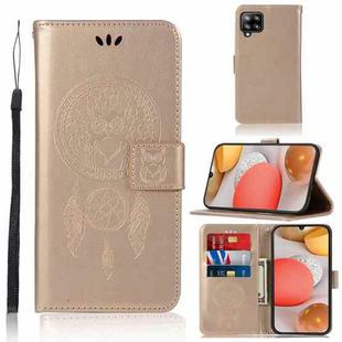 For Samsung Galaxy A42 5G Wind Chime Owl Embossing Pattern Horizontal Flip Leather Case, with Holder & Card Slots & Wallet(Gold)