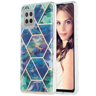 Samsung Galaxy A42 5G 3D Electroplating Marble Pattern TPU Protective Case(Blue Green)