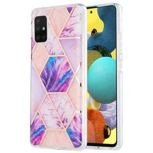 For Samsung Galaxy A51 5G 3D Electroplating Marble Pattern TPU Protective Case(Light Purple)