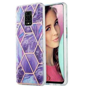 For Xiaomi Redmi Note 9S / 9 Pro / 9 Pro Max 3D Electroplating Marble Pattern TPU Protective Case(Dark Purple)
