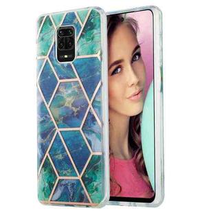 For Xiaomi Redmi Note 9S / 9 Pro / 9 Pro Max 3D Electroplating Marble Pattern TPU Protective Case(Blue Green)