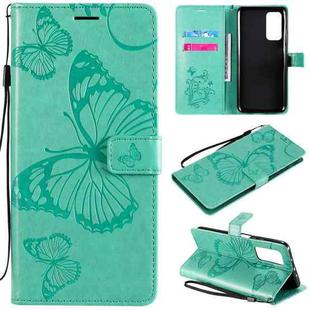 For Xiaomi Mi 10T / Mi 10T Pro 3D Butterflies Embossing Pattern Horizontal Flip Leather Case with Holder & Card Slot & Wallet(Green)