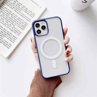 For iPhone 11 Pro Max Clear PC + TPU Full Coverage Shockproof Magnetic Magsafe Case (Blue)