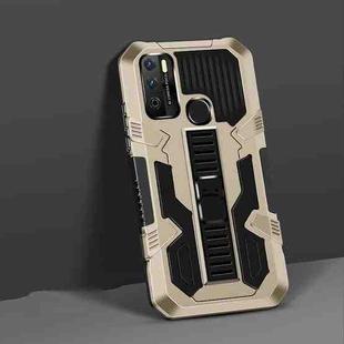 For Infinix Hot 9 Play Vanguard Warrior All Inclusive Double-color Shockproof TPU + PC Protective Case with Holder(Gold)