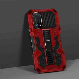 For OPPO Reno5 5G Vanguard Warrior All Inclusive Double-color Shockproof TPU + PC Protective Case with Holder(Red)