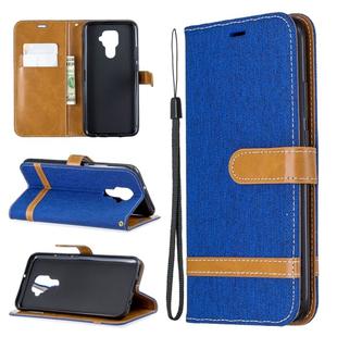For Huawei Mate 30 Lite Color Matching Denim Texture Horizontal Flip Leather Case with Holder & Card Slots & Wallet & Lanyard(Royal Blue)