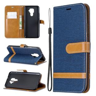 For Huawei Mate 30 Lite Color Matching Denim Texture Horizontal Flip Leather Case with Holder & Card Slots & Wallet & Lanyard(Navy)