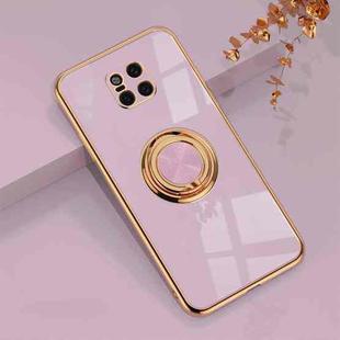 For Huawei Mate 20 Pro 6D Electroplating Full Coverage Silicone Protective Case with Magnetic Ring Holder(Light Purple)