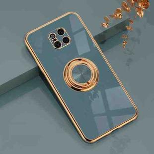 For Huawei Mate 20 Pro 6D Electroplating Full Coverage Silicone Protective Case with Magnetic Ring Holder(Grey)