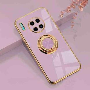 For Huawei Mate 30 Pro 6D Electroplating Full Coverage Silicone Protective Case with Magnetic Ring Holder(Light Purple)