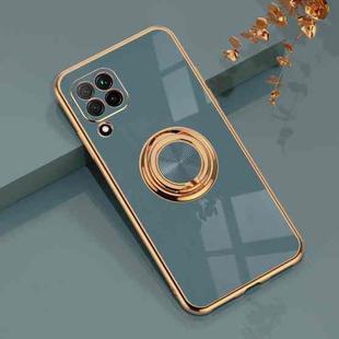 For Huawei nova 6 SE 6D Electroplating Full Coverage Silicone Protective Case with Magnetic Ring Holder(Grey)