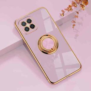 For Huawei nova 8 SE 6D Electroplating Full Coverage Silicone Protective Case with Magnetic Ring Holder(Light Purple)
