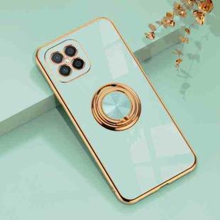 For Huawei nova 8 SE 6D Electroplating Full Coverage Silicone Protective Case with Magnetic Ring Holder(Light Cyan)