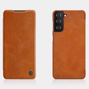 For Samsung Galaxy S21 Plus 5G NILLKIN QIN Series Crazy Horse Texture Horizontal Flip Leather Case with Card Slot(Brown)