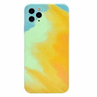 TPU Straight Edge Watercolor Pattern Protective Case For iPhone 11 Pro Max(Autumn Leaves)