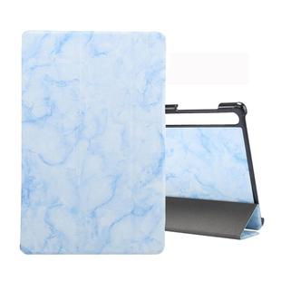 For Galaxy Tab S6 10.5 T860 Marble Texture Pattern Horizontal Flip Leather Case, with Three-folding Holder & Sleep / Wake-up Function(Blue)