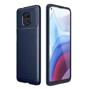 For Motorola Moto G Power (2021) Carbon Fiber Texture Shockproof TPU Case(Blue)