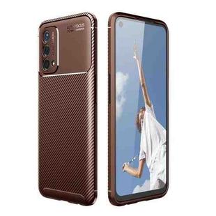 For OPPO A93 5G Carbon Fiber Texture Shockproof TPU Case(Brown)