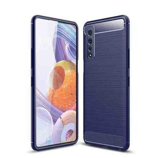 For LG Stylo 7 5G Brushed Texture Carbon Fiber TPU Case(Navy Blue)