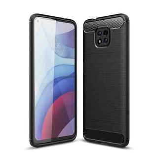 For Motorola Moto G Power (2021) Brushed Texture Carbon Fiber TPU Case(Black)