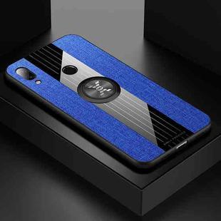 For Xiaomi Redmi 7 XINLI Stitching Cloth Texture Shockproof TPU Protective Case with Ring Holder(Blue)