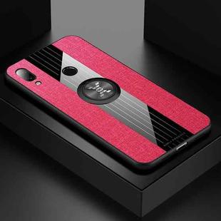 For Xiaomi Redmi 7 XINLI Stitching Cloth Texture Shockproof TPU Protective Case with Ring Holder(Red)