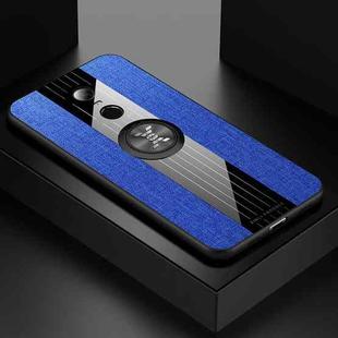 For Xiaomi Redmi 5 Plus XINLI Stitching Cloth Texture Shockproof TPU Protective Case with Ring Holder(Blue)