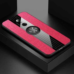 For Xiaomi Redmi 5 Plus XINLI Stitching Cloth Texture Shockproof TPU Protective Case with Ring Holder(Red)