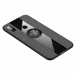 For Xiaomi Mi Max 3 XINLI Stitching Cloth Texture Shockproof TPU Protective Case with Ring Holder(Gray)