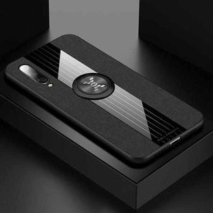 For Xiaomi Mi 9 SE XINLI Stitching Cloth Texture Shockproof TPU Protective Case with Ring Holder(Black)
